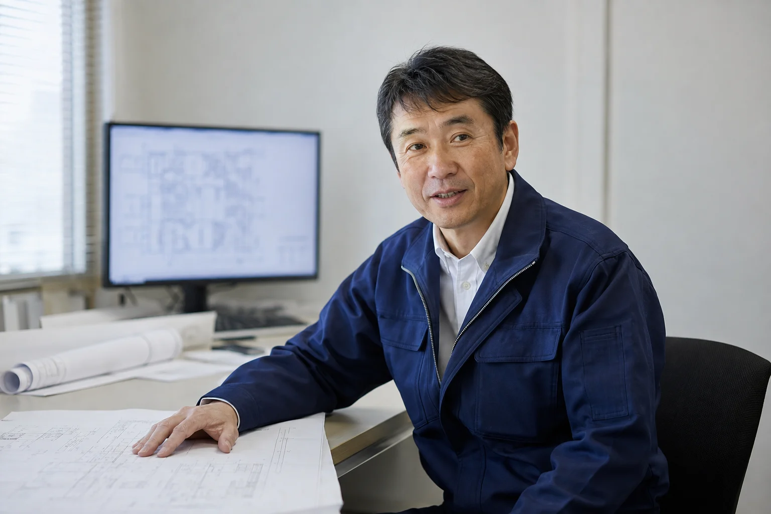 電気設備の図面を確認するエンジニアのイメージ