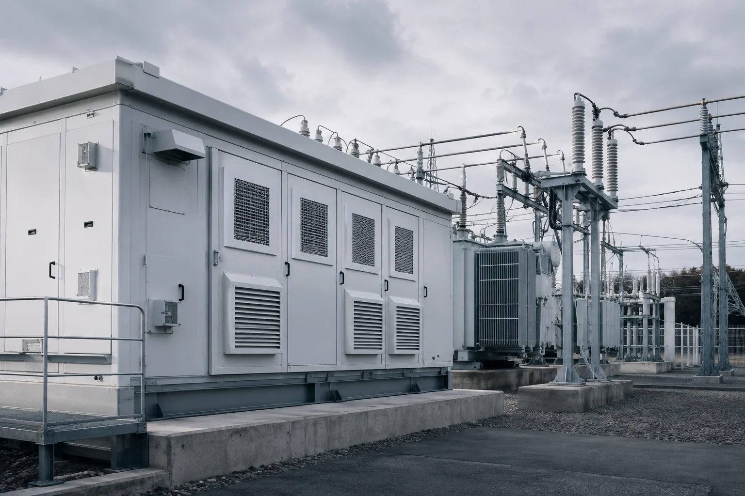 変電設備に隣接する蓄電池設備のイメージ