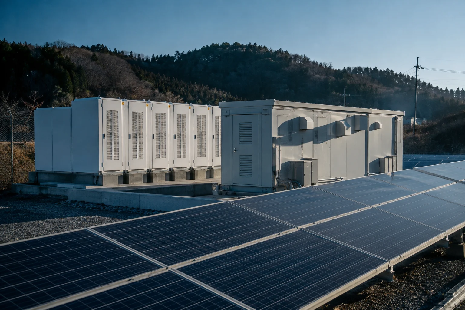 太陽光パネルと蓄電池設備のイメージ